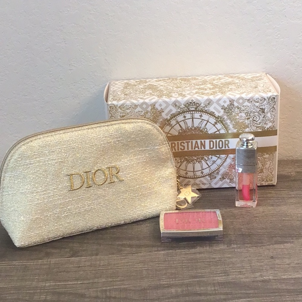 Dior Makeup Set with Gold Pouch
